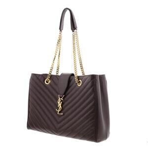 Saint Laurent Leather Bag Monogram PARIS Chain Tote